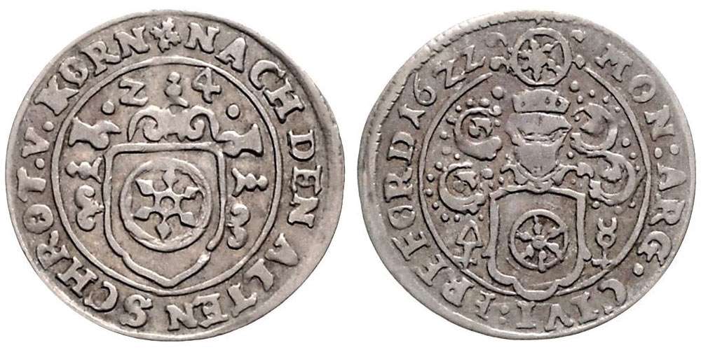 A silver 1/24 Thaler from 1622