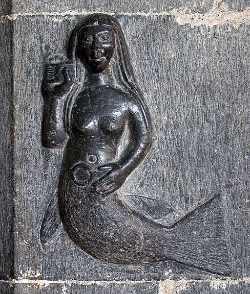 15th century mermaid depicted inside the Clonfert Cathedral in Galway, Ireland