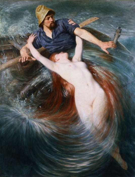Fisherman Engulfed by a Siren by Knut Ekvall