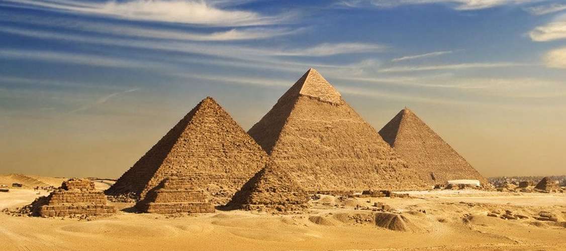 the three pyramids at Giza