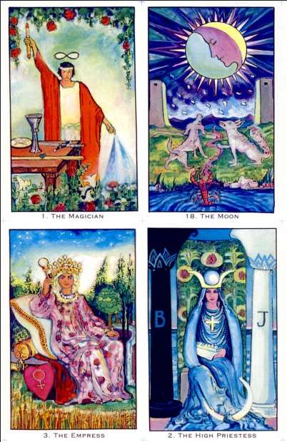 Illuminated Tarot cards